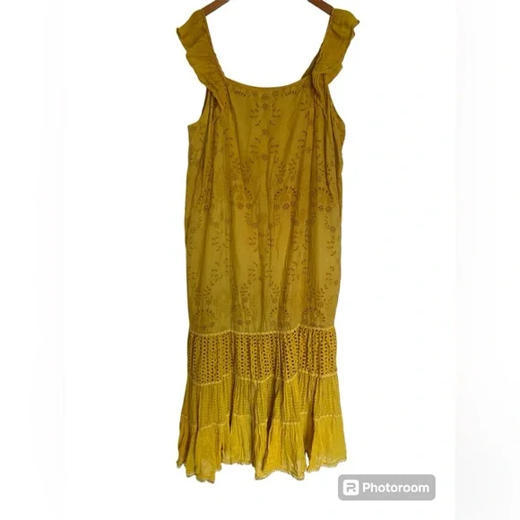 Mustard color maxi dress from anthropology size 24 - Picture 4 of 6